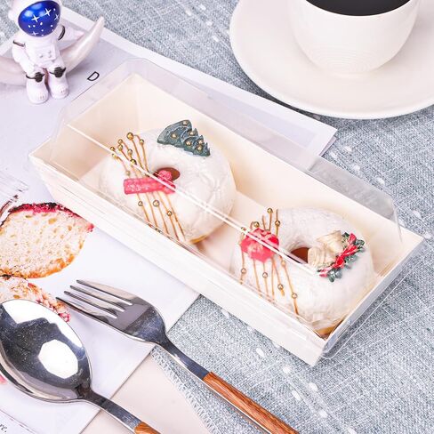 Moretoes 60pcs Charcuterie Boxes, 7.5 Inches Dessert Boxes with Clear Lids, Disposable Food Containers for Donuts Pastry Sandwich Sushi Cake Slice Cookies Strawberries in Kuwait