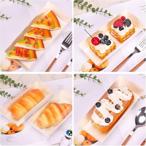 Moretoes 60pcs Charcuterie Boxes, 7.5 Inches Dessert Boxes with Clear Lids, Disposable Food Containers for Donuts Pastry Sandwich Sushi Cake Slice Cookies Strawberries in Kuwait