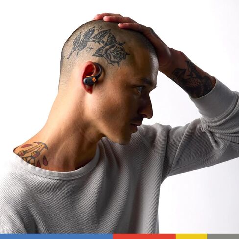 Skullcandy Push Play Active in-Ear Wireless Earbuds, 34 Hr Battery, Stay-Aware Mode, Microphone, Works with iPhone Android and Bluetooth Devices - Preppy Blue in Kuwait