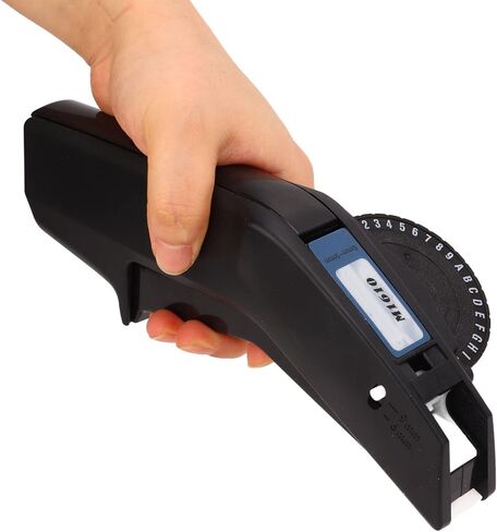 Embossing Label Maker, Clear Number Letter Mini Label Printer with Cutter No Ink Handheld Small Labeler Machine for 6mm to 9mm Tape for The Home and Office Organization(Red) in Kuwait