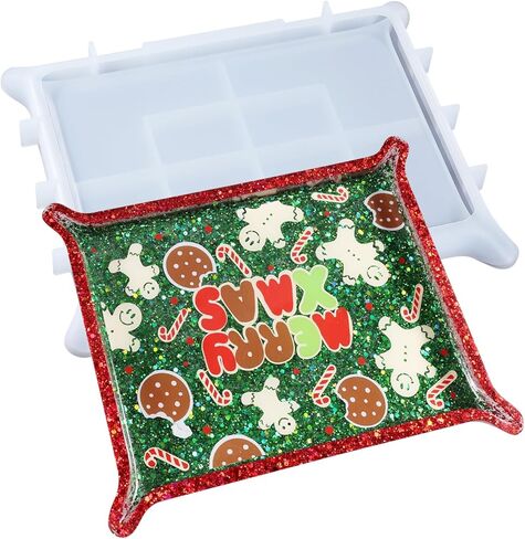 LET'S RESIN Resin Tray Molds, Small Rectangle Silicone Molds for Resin, Epoxy Resin Molds for Serving Tray, Resin Art, Resin Casting, DIY Jewelry/Cups/Makeup/Candy Storage Tray, Home Decor Crafts in Kuwait