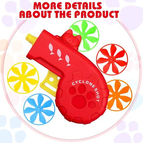 Sumind 18 Pieces Cat Fetch Tracking Interactive Toys with 5 Colors Flying Propellers for Indoor PET Cat Kitty Training Chasing (Blue, Cat) in Saudi Arabia