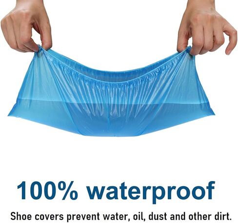 Shoe Covers Disposable/100 PCS (50 Pairs)/Non slip, Durable, Water-proof/CPE material, BLUE/Used for Indoor and Outdoor/One Size Fits Most Shoes & Boots in Saudi Arabia