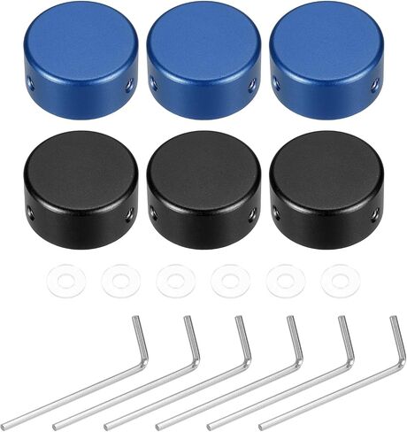 MECCANIXITY 6 Pcs Footswitch Toppers Guitar Pedal Button Caps Metal Footswitch Top Cover 3/8" for Guitar Effects Pedal Buttons, Gold, Red in Kuwait
