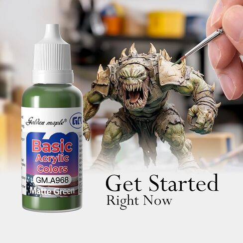 Basic Color Miniature Paints Set - 16 x 20ml Basic Colors Miniature Painting Kit, with 1 Fine Detail Paintbrush, Acrylic Model Paint Set for Miniature Painting (Game Color) in Saudi Arabia
