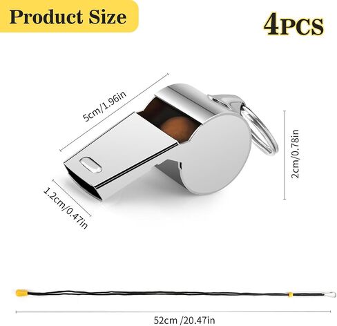 Whistle, Whistle for Coaches Stainless Steel Lifeguard Whistle Loud Crisp Sound Metal Referees Whistle with Lanyard Buckle Emergency Whistle for Adults Teachers Official Football Sports Training in Saudi Arabia