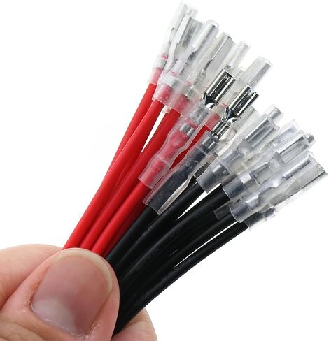 20PCS 2.8mm Female Fork Crimp Terminal Quick Connector with Insulation Sleeve Wire Length 20cm Suitable for Mechanical Equipment Electrical Equipment Electrical Systems in Saudi Arabia