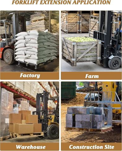 Pallet Forklift Extensions, Fork Extensions 5.3 Inch Width, 5500 LBS Capacity Heavy Duty Extension Fork for Forklifts, 1 Pair Forklift Extensions for Forklift Truck (72 inches*5.3inches) in Kuwait