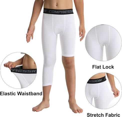 OEBLD Single Leg 3/4 Compression Tights, Unisex Sports Compression Pants, One Leg Basketball Leg Sleeves in Kuwait