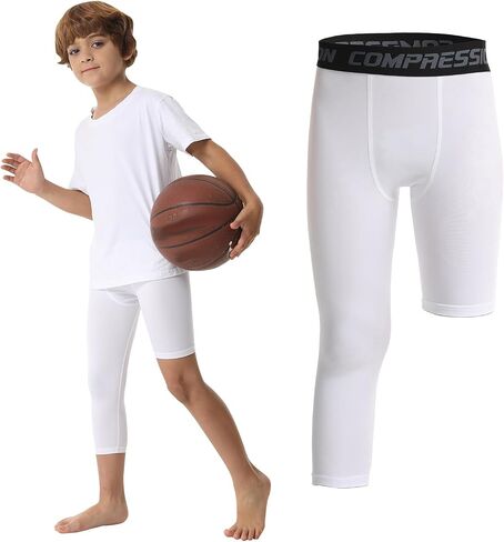 OEBLD Single Leg 3/4 Compression Tights, Unisex Sports Compression Pants, One Leg Basketball Leg Sleeves in Kuwait
