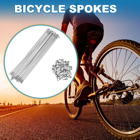 Bike Bicycle Spokes 14G Mountain Bike Spokes Bicycle Spokes Carbon Steel Silver Tone 36Pcs in Saudi Arabia