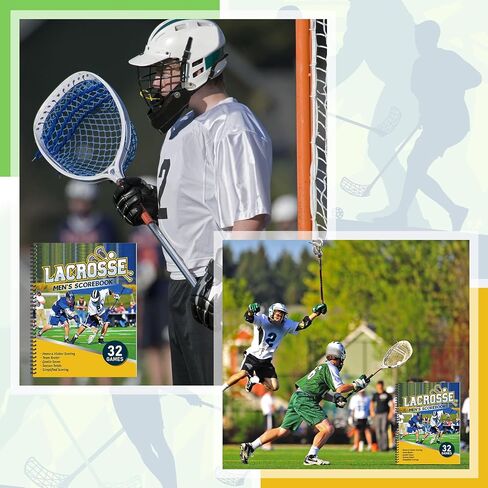 2 Pcs Lacrosse Scorebook Men's Score Keeping Book for 32 Games Spiral Bound Scorebook with Scoring Instructions 9.25 x 12 Inch Lacrosse Scorebook for Coach School Adult Supply in Saudi Arabia
