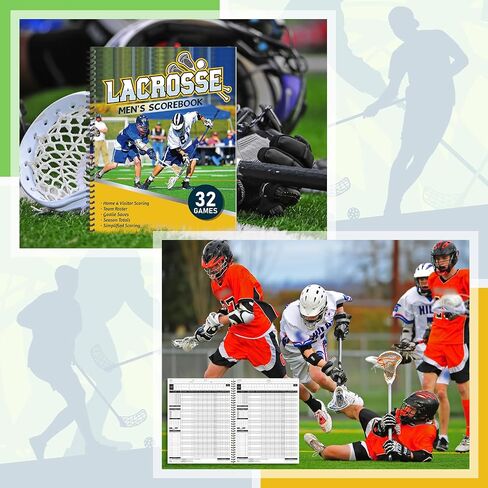2 Pcs Lacrosse Scorebook Men's Score Keeping Book for 32 Games Spiral Bound Scorebook with Scoring Instructions 9.25 x 12 Inch Lacrosse Scorebook for Coach School Adult Supply in Saudi Arabia