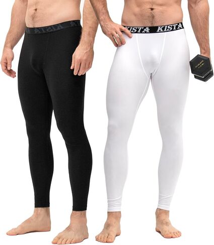 KISTA 2 Pack Men's Compression Pants Running Tights Workout Leggings, Cool Dry Technical Sports Baselayer in Saudi Arabia