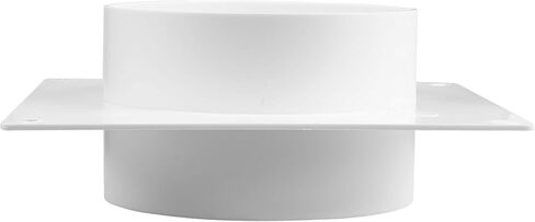 4"" Inch Pack of 2 Plastic Straight or Flexible Pipe Flange for Extraction Fans, Heating and Cooling Duct Connection. Round Duct Connector Flange, White in Saudi Arabia