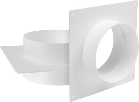 4"" Inch Pack of 2 Plastic Straight or Flexible Pipe Flange for Extraction Fans, Heating and Cooling Duct Connection. Round Duct Connector Flange, White in Saudi Arabia