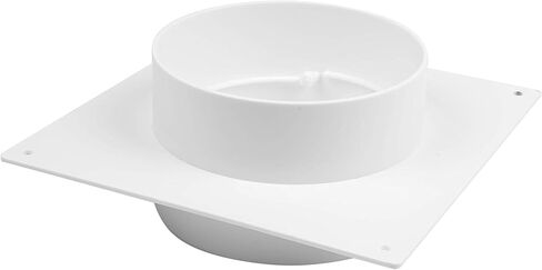 4"" Inch Pack of 2 Plastic Straight or Flexible Pipe Flange for Extraction Fans, Heating and Cooling Duct Connection. Round Duct Connector Flange, White in Saudi Arabia
