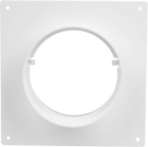 4"" Inch Pack of 2 Plastic Straight or Flexible Pipe Flange for Extraction Fans, Heating and Cooling Duct Connection. Round Duct Connector Flange, White in Saudi Arabia