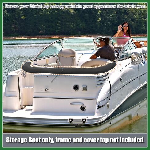 Motoforti Bimini Top Storage Boot Cover with Light Hole Boat Bimini Storage Bag 600D Polyester Canvas Sun Resist Black 85"-90" Width Universal for 3 Bow 4 Bow Long-Lasting in Saudi Arabia