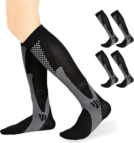 Compression Socks for Women & Men Medical Grade Circulation 20-30mmHg Best Support for Running Athletic Travel Socks Calf Knee High for Nurses,3Pairs… in Saudi Arabia