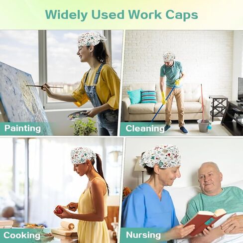 2 Pack Scrub Caps Women, Working Cap with Buttons and Sweatband, Nurse Hats for Women Scrub Scrub Hats Nurse Cap in Kuwait