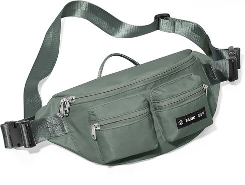 Fanny Pack for Women Men Crossbody Bag with 6-Zipper Pocket Adjustable Strap Black Fanny Packs Sling bag for Men Outdoor Travel Sports Hiking Running in Kuwait
