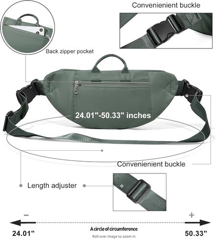 Fanny Pack for Women Men Crossbody Bag with 6-Zipper Pocket Adjustable Strap Black Fanny Packs Sling bag for Men Outdoor Travel Sports Hiking Running in Kuwait