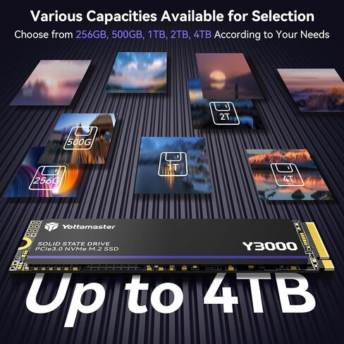Yottamaster Y3000 1TB SSD M.2 PCIe 3.0, Up to 3100MB/s, M.2 2280 NVMe Internal Solid State Drive with SLC Cache 3D NAND, Upgrade Storage for PC Computer, Laptop, Gaming in Saudi Arabia