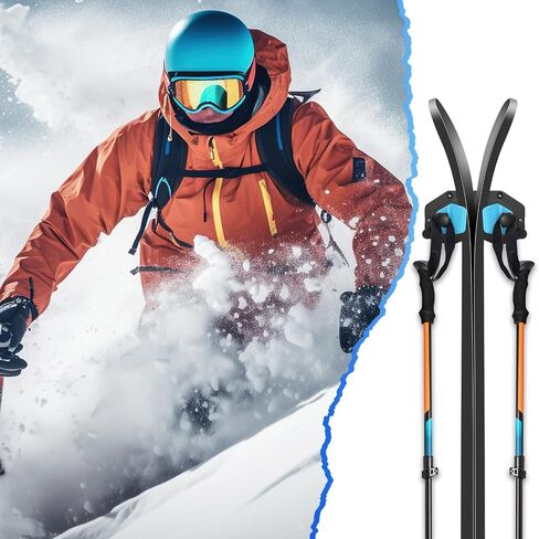 4 Pack Ski Rack Wall Mount Snowboard Storage Rack Tool Organizers Wall Mount Ski and Snowboard Storage Rack for Garage Wall Fits Any Ski or Snowboard Display for Men Women in Saudi Arabia