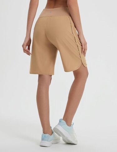 BALEAF Women's Running Athletic Shorts for Women Long High Waist Zipper Pockets Quick Dry Workout Gym Hiking UPF 50+ in Saudi Arabia