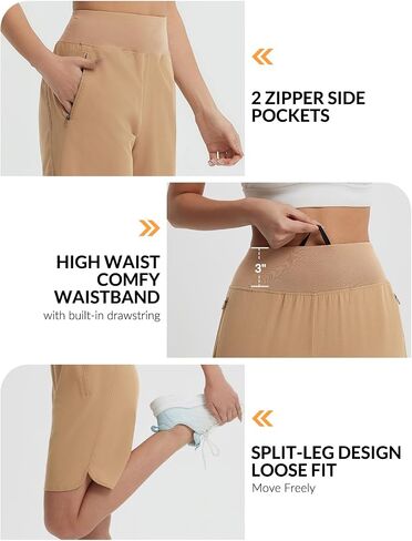 BALEAF Women's Running Athletic Shorts for Women Long High Waist Zipper Pockets Quick Dry Workout Gym Hiking UPF 50+ in Saudi Arabia