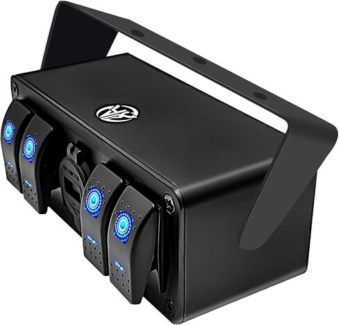 5 عصابة الروك التبديل مربع الألومنيوم 12 فولت لوحة التبديل SPST على إيقاف التبديل PD نوع C و QC 3.0 USB شاحن الفولتميتر للماء تبديل لوحة التبديل ملصقات DIY للقوارب السيارات RVs الشاحنات in Kuwait