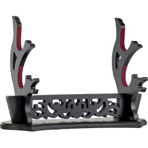 Sword Stand Hollow Pattern Sword Rack, Katana Stand Wands Display Stand, Samurai Sword Stand Holder (2-Tier)