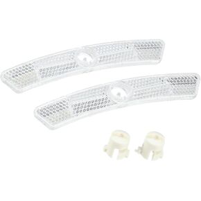 Bike Reflectors 5"x0.79"x0.47" Bike Warning Reflector White 1 Pair Vehicle Components