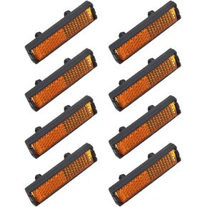 Bike Pedal Reflective Plate Yellow Night Safety Warning Pedal Reflective Plate Bike Accessories for Mountain Bike Road Bike 8PCS