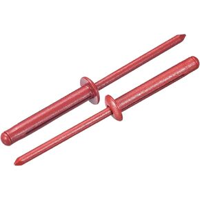 uxcell 60Pcs 5/32"x1" Aluminum Round Head Tri Grip Rivets, Tri Grip Rivets Assortment Bulb Style Rivets for DIY, Sheet Metal, Automotive Repairs, Furniture, Marine Boat (Red)