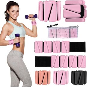 Wrist Ankle Weights for Women, Adjustable Weighted Wristbands Set of 2 (1 lb Each) Wearable Silicone Leg Arm Weights for Walking, Pilates, Yoga, Swimming, Barre, Strength Training