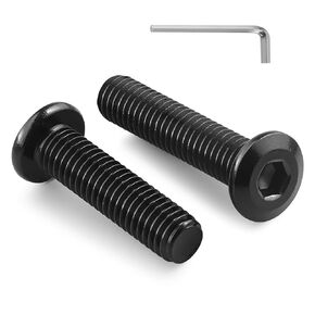 30Pcs 1/4-20 Bolt, 1/4-20 x 1-1/2" Flat Head Hex Socket Cap Screws, 304 Stainless Steel 18-8 Furniture Bolts, Black Zinc Finish, Full Thread (with Hex Spanner)