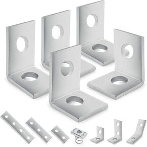OhLectric Corner Angle Bracket - 2 Hole Cross-Type Shelf Bracket - 9/16" Hole Measurement - Zinc Electro-Plate Finish - Measures 1-5/8" Wide, 1/4" Thick & 13/16" Center to Edge - OL-39834