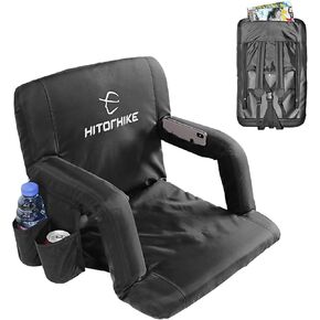 HITORHIKE Stadium Seat for Bleachers or Benches Portable Reclining Stadium Seat Chair with Padded Cushion Chair Back and Armrest Support