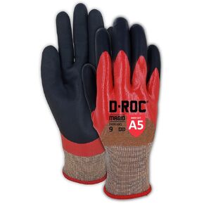 MAGID D-ROC DX+ Technology DXPG59Q 18-Gauge Double-Dipped Foam Nitrile 3/4 Coated Coreless Work Glove – Size 10/XL–Cut Level A5–24 Pairs