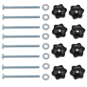 yukata T-Type Track knob kit t Track Bolts 1/4-20 x 3 and 1/4" Black Star Perforated knob with 1/4 "Galvanized Iron Flat Washer 8set