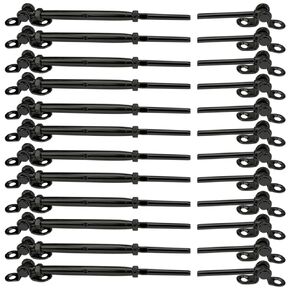 12 Pairs Black Cable Railing Hardware,Black Stainless Steel Cable Railing Kit,for 1/8 Cable Railing System, Adjustable Angle,T316 Marine Grade Thick Plate