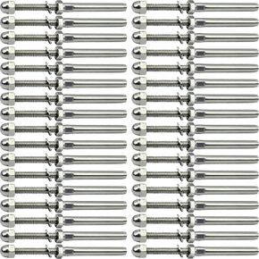 3/16 T316 Stainless Steel Stud Tensioner Cable Railing Hardware 60pcs，for Wood & Metal Posts Cable Railing System Kit