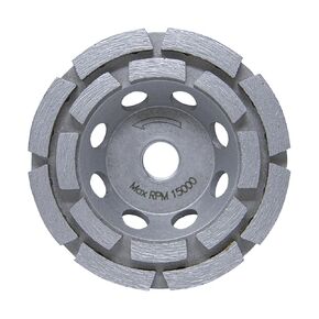 Omega 4-Inch Cup Wheels, Wet/Dry Use, 16 Double Row Segments for Grinding Removal, Concrete, Block, Brick, Masonry Grinding, Concrete Edge Beveling, 5/8"-11 Arbor