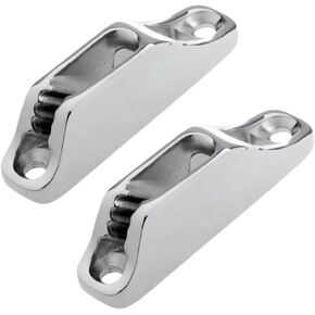 MerciL Boat Rope Clam Cleat, 18 x 82mm Marine Grade 316 Stainless Steel Clam Cleat Rope Line Clamp Hardware for 3 to 6mm Line Ship Kayak Accessories (2), Silver