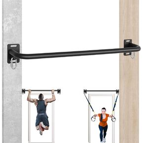 Heavy Duty Pull Up Bar Wall Mounted,Wall Mount Pull Up Bar for Full Body Strength Training,Joist Mounted Pull-up Bar with Space-Saving Design for Home and Garage Use,Supports up to 600 Lbs.
