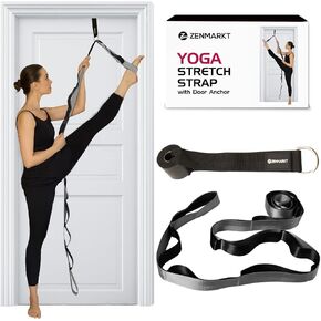 10-Loop Yoga Strap with Door Anchor – Stretch Strap for Flexibility, Deep Stretching, and Improved Balance – Perfect Yoga Accessory for All Fitness Levels