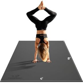 8FT x 4FT Extra Large Yoga Mat - PVC Floor Exercise Mat with Carry Bag, Cleaning Cloth - Non slip Thick Workout Mats for Home Gym Flooring, Fitness Training Mat for Weights Pilates Cardio in Saudi Arabia