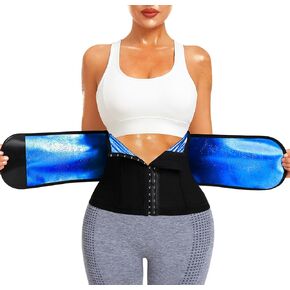 Sauna Waist Trainer for Women Waist Trimmer Corset for Stomach Wrap Workout Belly Belt Band Zipper Sauna Suits